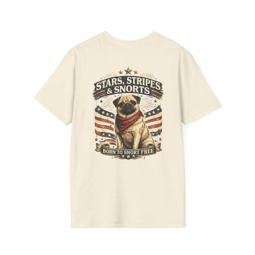 Stars, Stripes & Snorts Pug T-Shirt | Patriotic Dog Tee