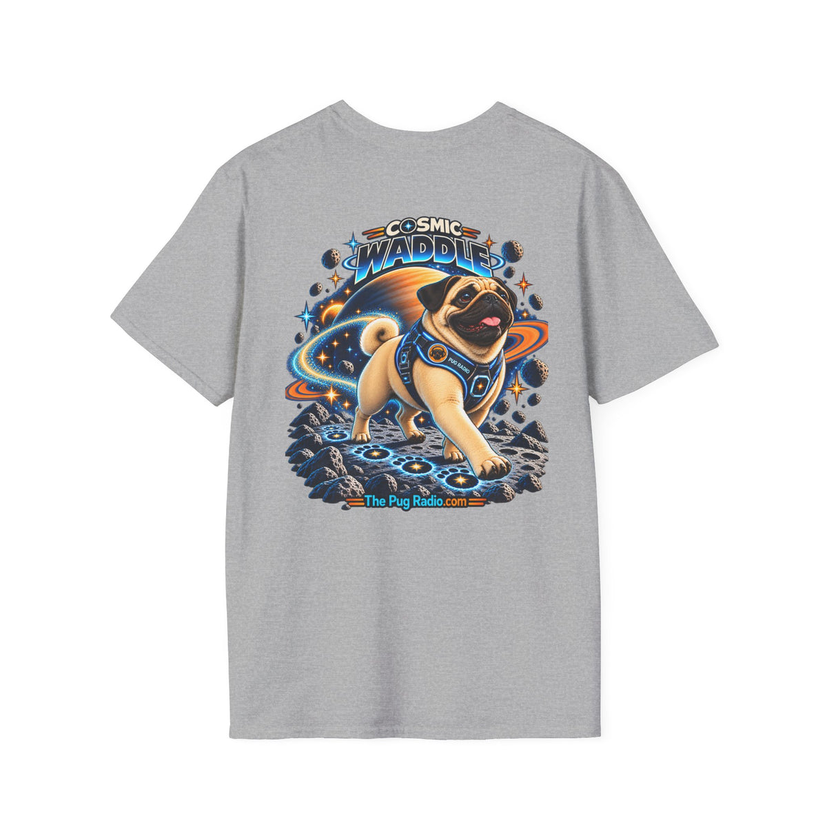 Cosmic Waddle | Astronaut Pug Space Adventure T-Shirt 🐾🚀