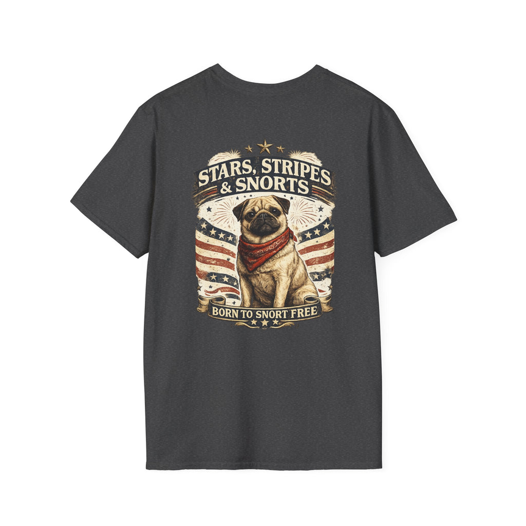 Stars, Stripes & Snorts Pug T-Shirt | Patriotic Dog Tee