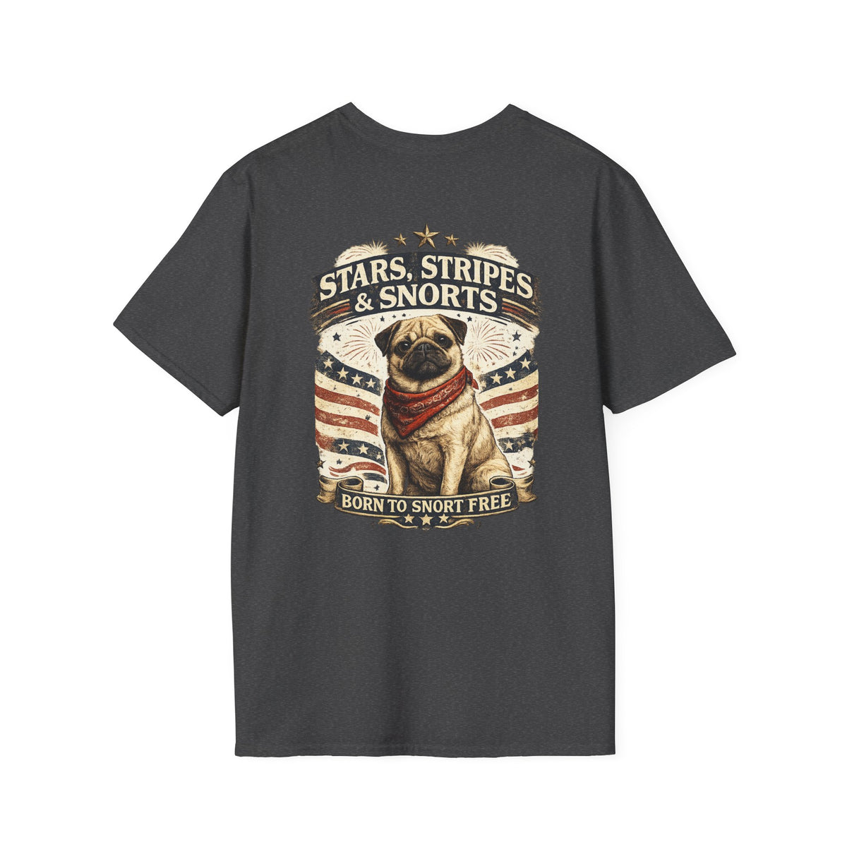 Stars, Stripes & Snorts Pug T-Shirt | Patriotic Dog Tee