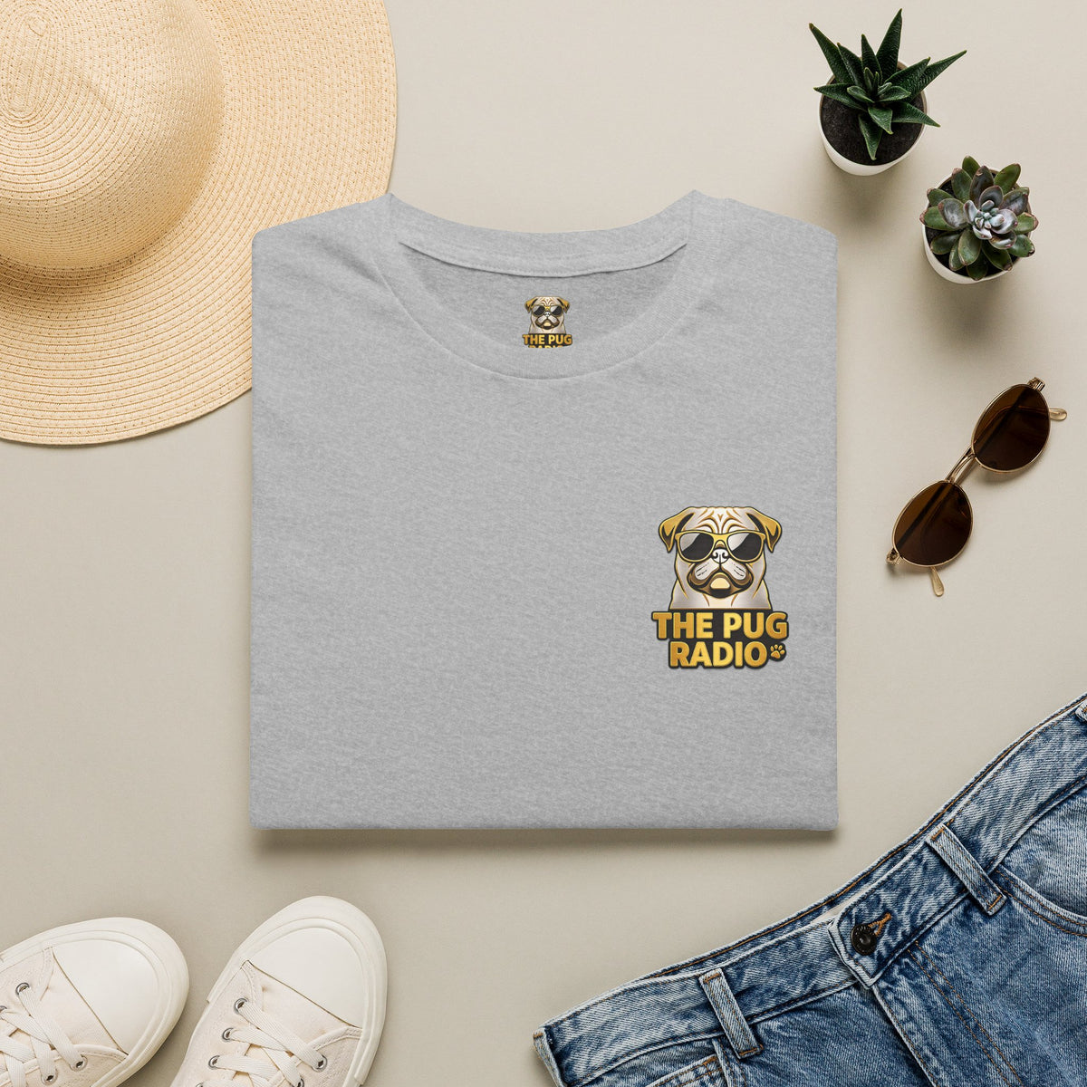 Island Pug State of Mind | Tropical Pug Beach T-Shirt for Dog Lovers