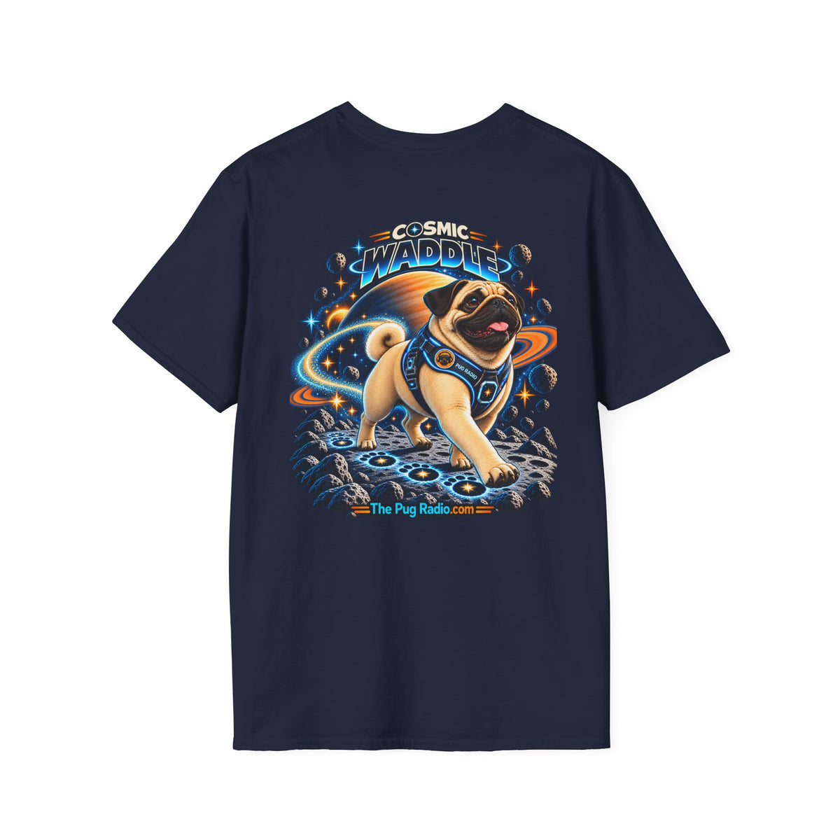 Cosmic Waddle | Astronaut Pug Space Adventure T-Shirt 🐾🚀