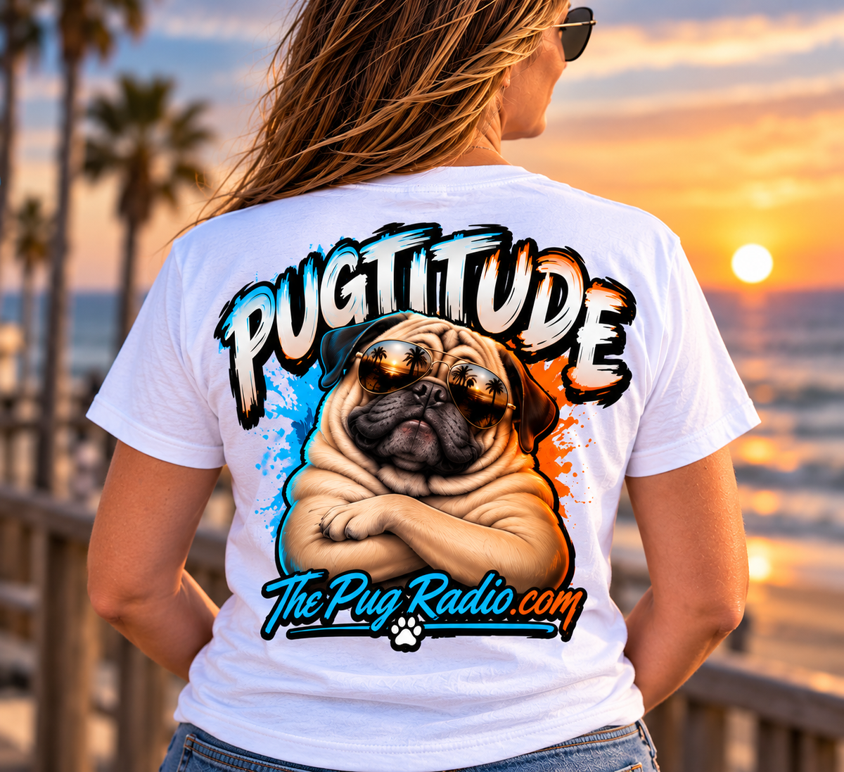 PUGTITUDE Pug T-Shirt — Tiny Dog, Huge Attitude | The Pug Radio
