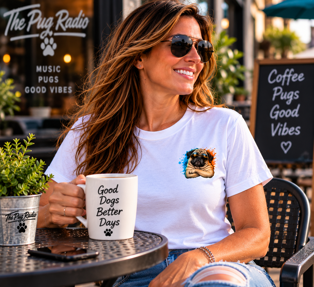 PUGTITUDE Pug T-Shirt — Tiny Dog, Huge Attitude | The Pug Radio