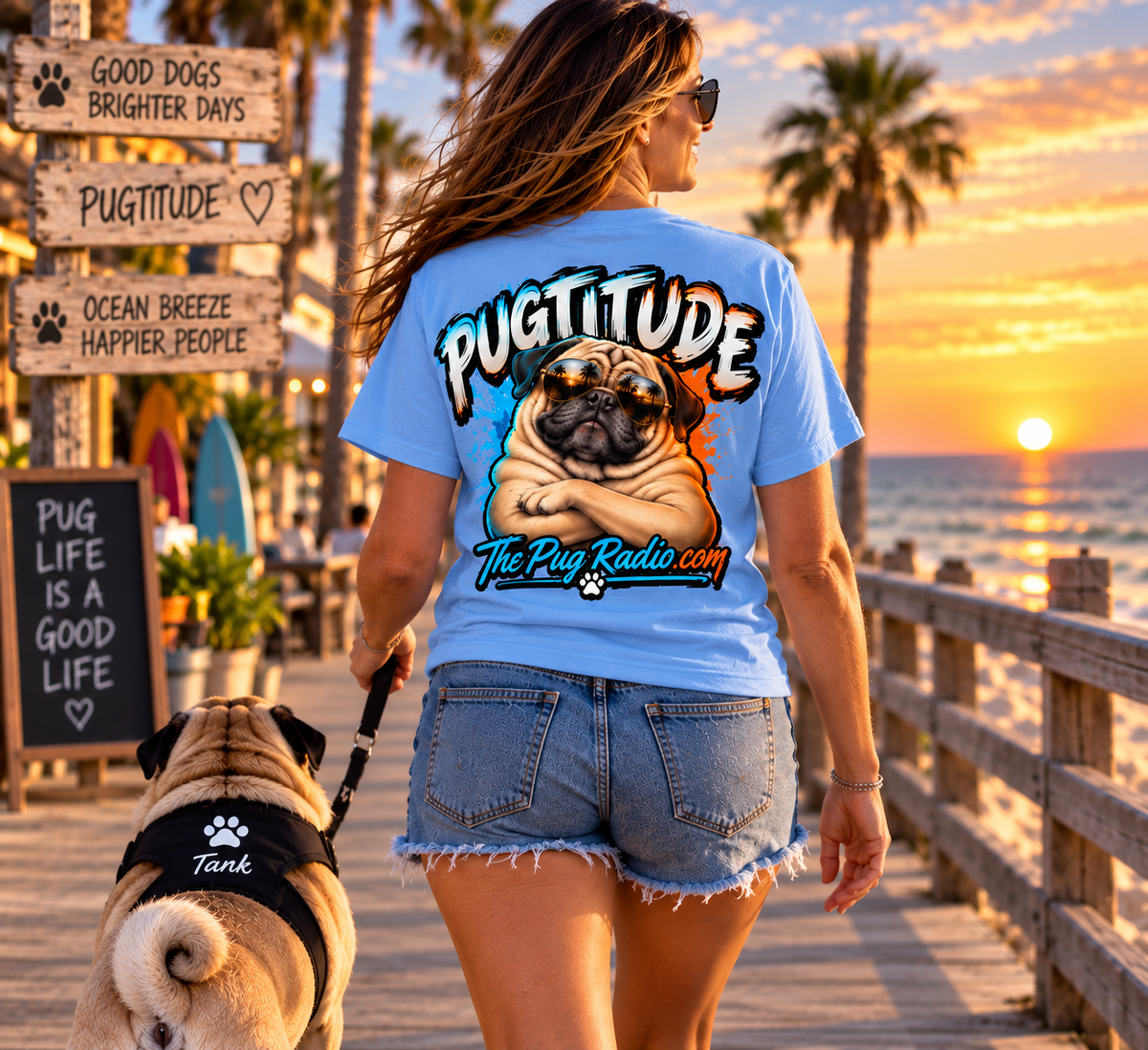 PUGTITUDE Pug T-Shirt — Tiny Dog, Huge Attitude | The Pug Radio