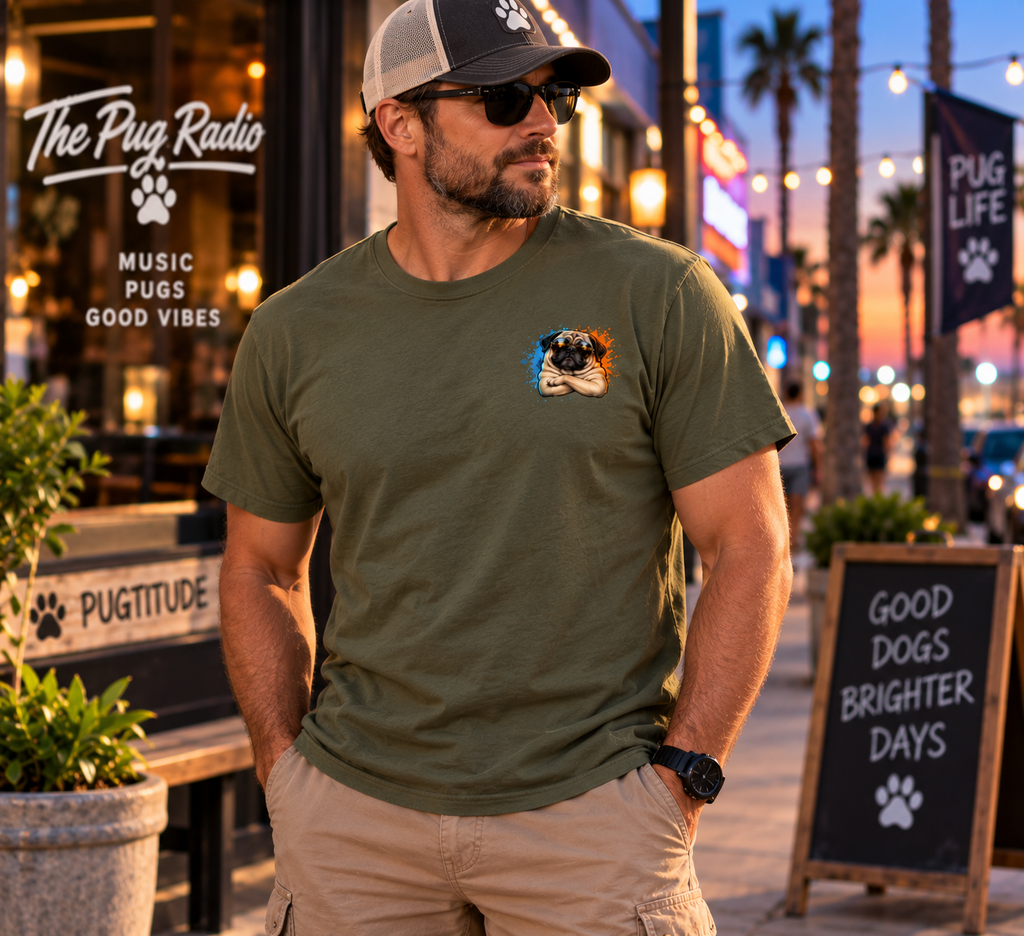 PUGTITUDE Pug T-Shirt — Tiny Dog, Huge Attitude | The Pug Radio
