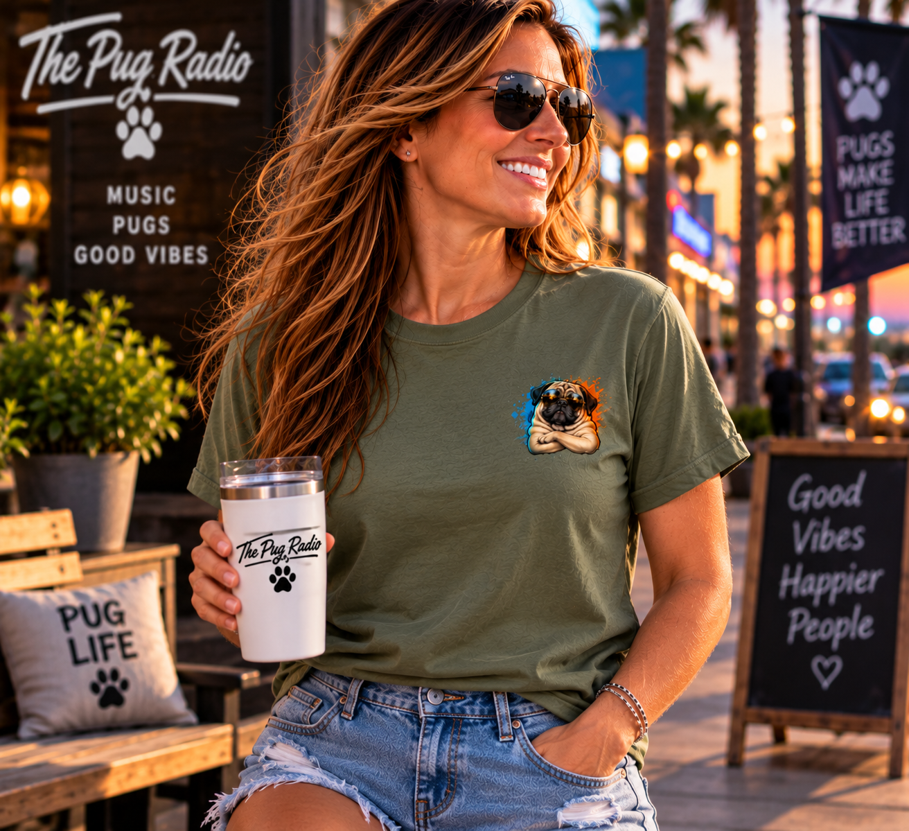 PUGTITUDE Pug T-Shirt — Tiny Dog, Huge Attitude | The Pug Radio