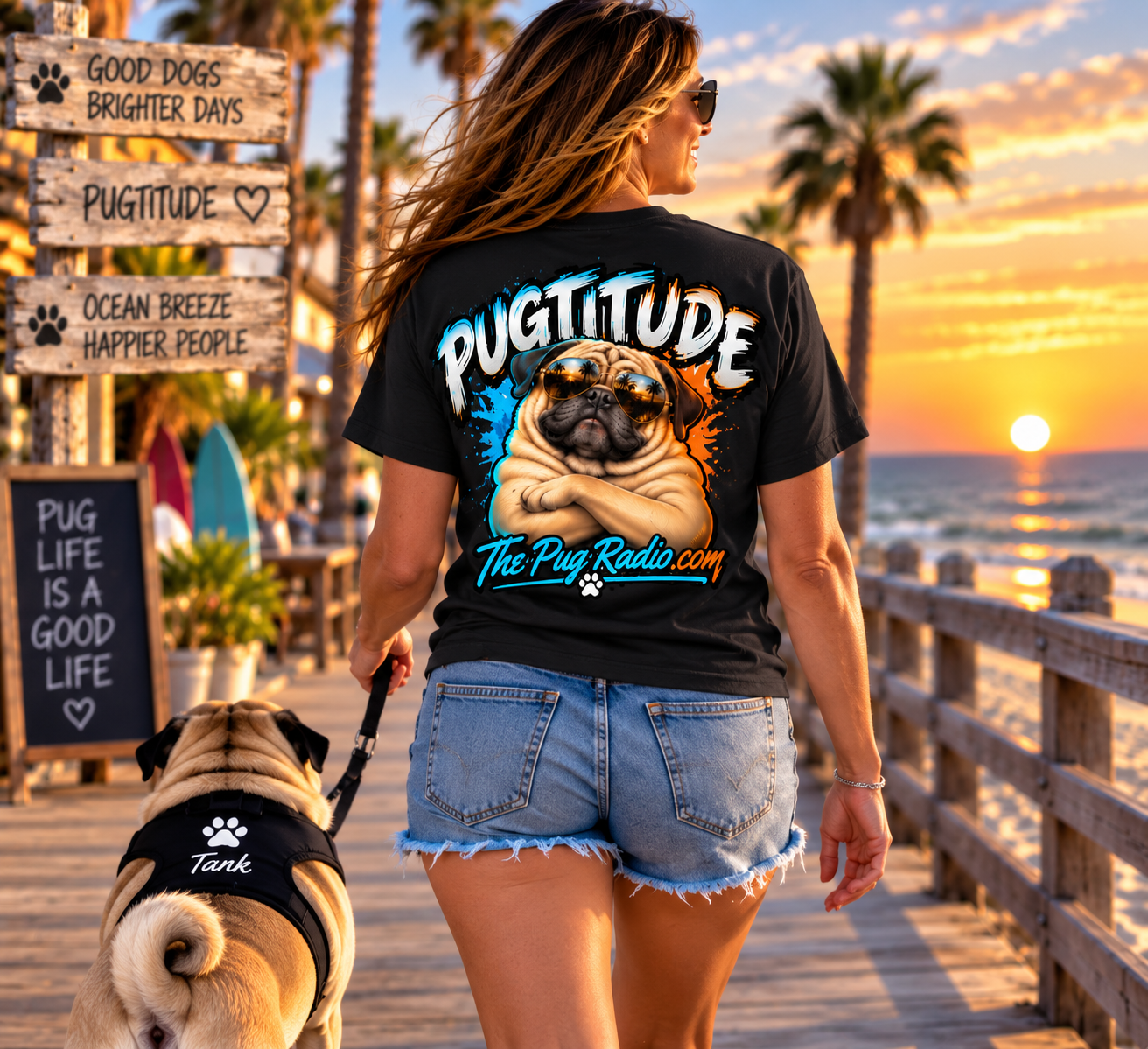 PUGTITUDE Pug T-Shirt — Tiny Dog, Huge Attitude | The Pug Radio