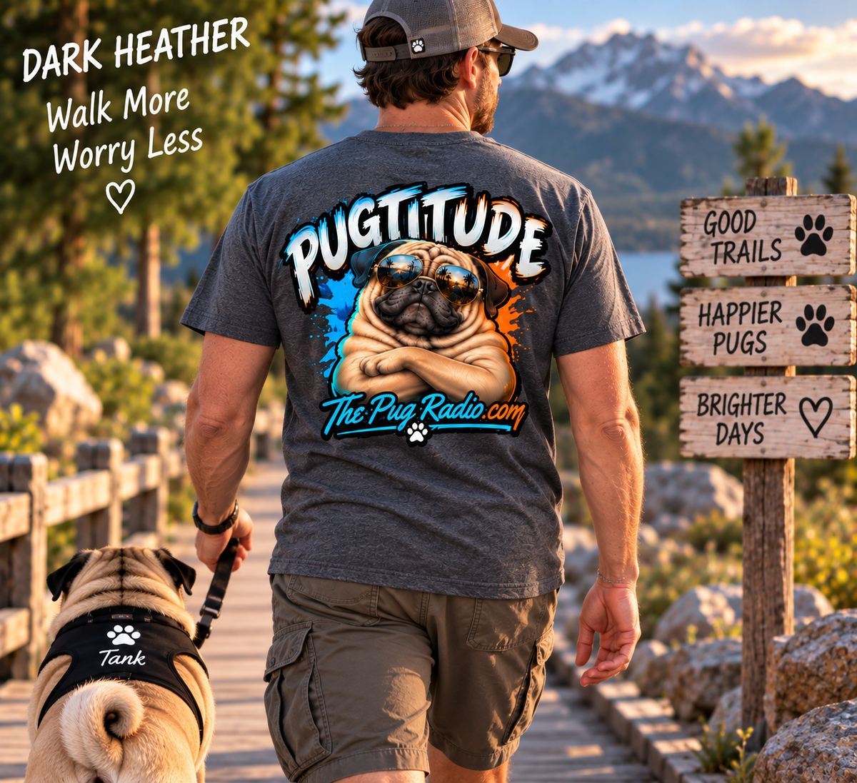 PUGTITUDE Pug T-Shirt — Tiny Dog, Huge Attitude | The Pug Radio