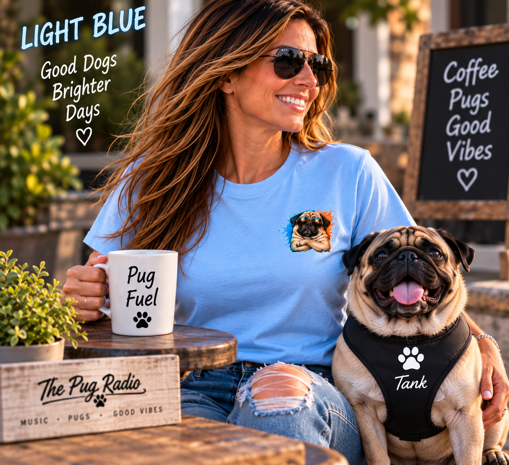 PUGTITUDE Pug T-Shirt — Tiny Dog, Huge Attitude | The Pug Radio