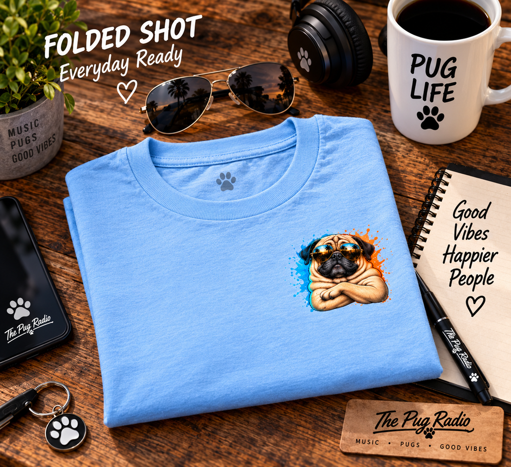 PUGTITUDE Pug T-Shirt — Tiny Dog, Huge Attitude | The Pug Radio