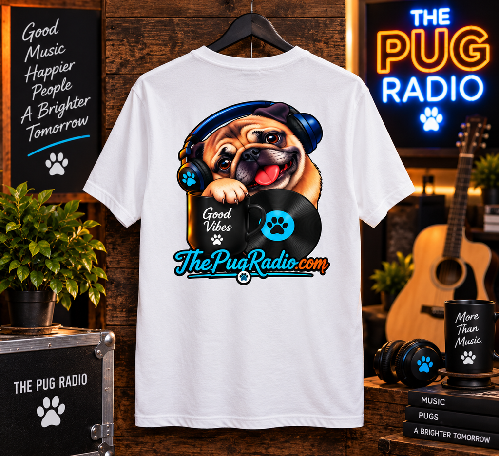 Good Vibes Pug T-Shirt — Music, Pugs & Good Vibes | The Pug Radio