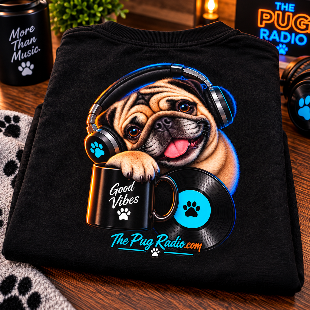 Good Vibes Pug T-Shirt — Music, Pugs & Good Vibes | The Pug Radio