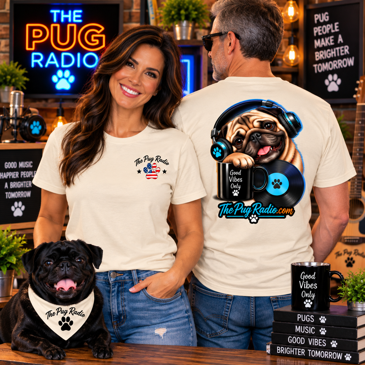 Good Vibes Pug T-Shirt — Music, Pugs & Good Vibes | The Pug Radio