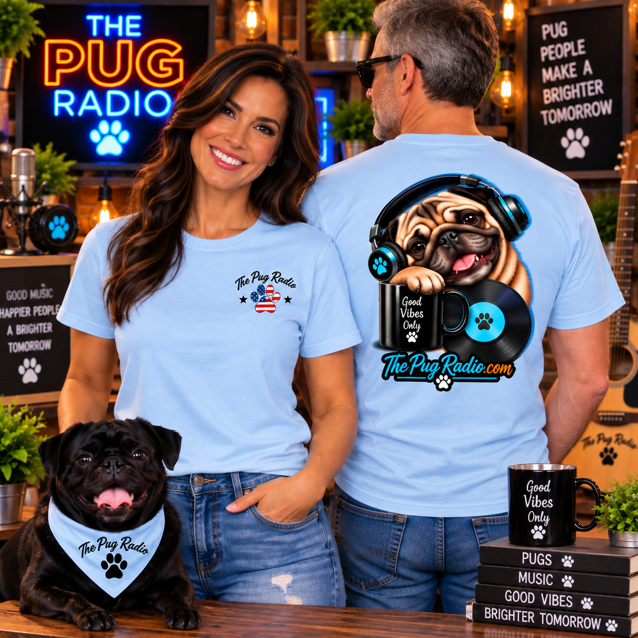 Good Vibes Pug T-Shirt — Music, Pugs & Good Vibes | The Pug Radio