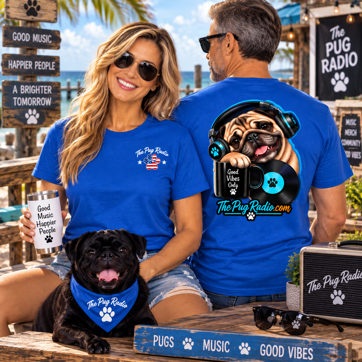 Good Vibes Pug T-Shirt — Music, Pugs & Good Vibes | The Pug Radio