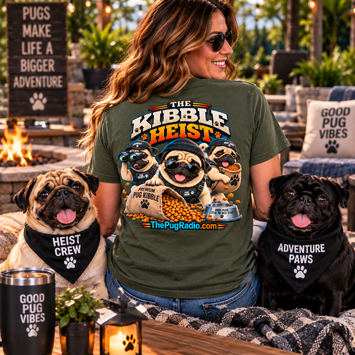 The Kibble Heist™ T-Shirt | Funny Pug Tee for Dog Lovers