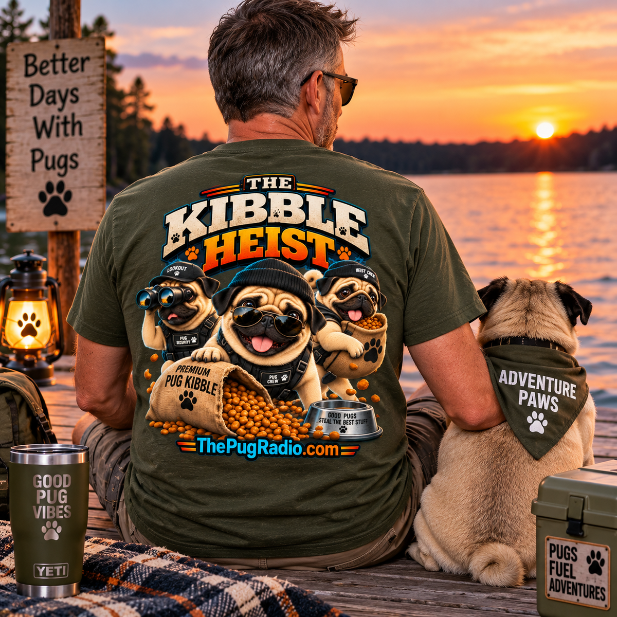 The Kibble Heist™ T-Shirt | Funny Pug Tee for Dog Lovers