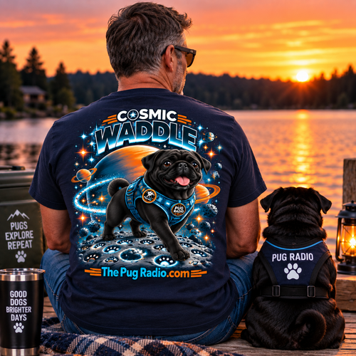 Cosmic Waddle | Astronaut Pug Space Adventure T-Shirt 🐾🚀