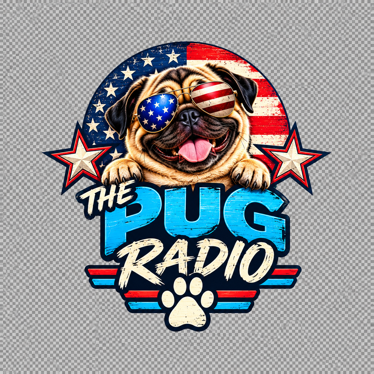Stars, Stripes & Snorts Pug T-Shirt | Patriotic Dog Tee