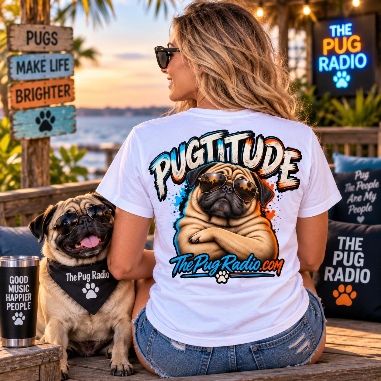 PUGTITUDE Pug T-Shirt — Tiny Dog, Huge Attitude | The Pug Radio
