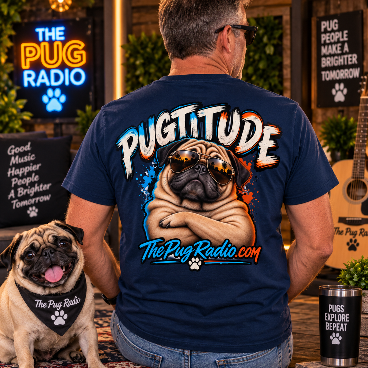 PUGTITUDE Pug T-Shirt — Tiny Dog, Huge Attitude | The Pug Radio