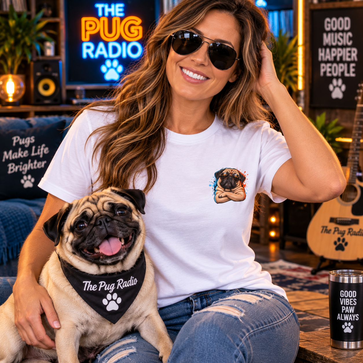 PUGTITUDE Pug T-Shirt — Tiny Dog, Huge Attitude | The Pug Radio