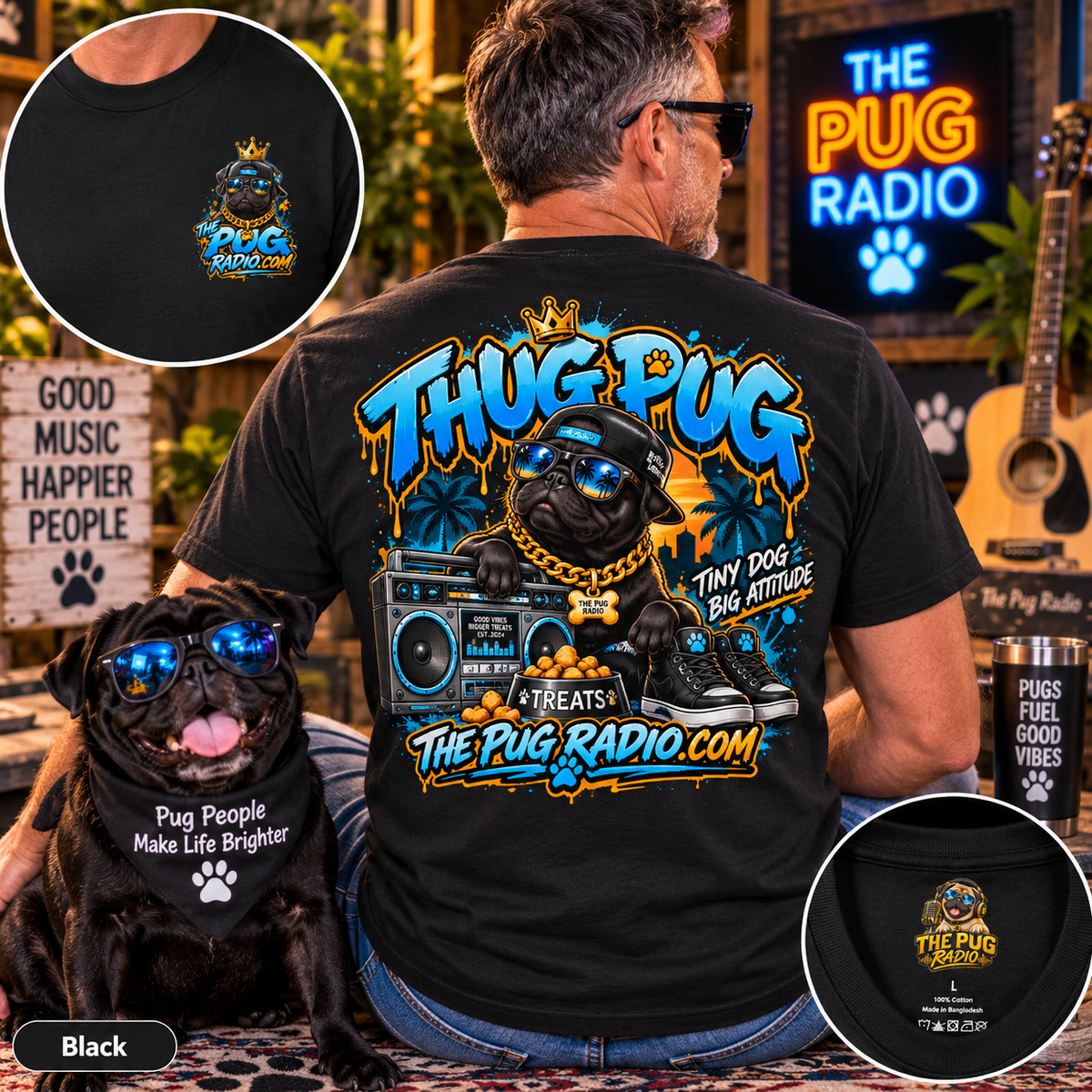 The Thug Pug T-Shirt — Tiny Dog, Big Attitude | The Pug Radio