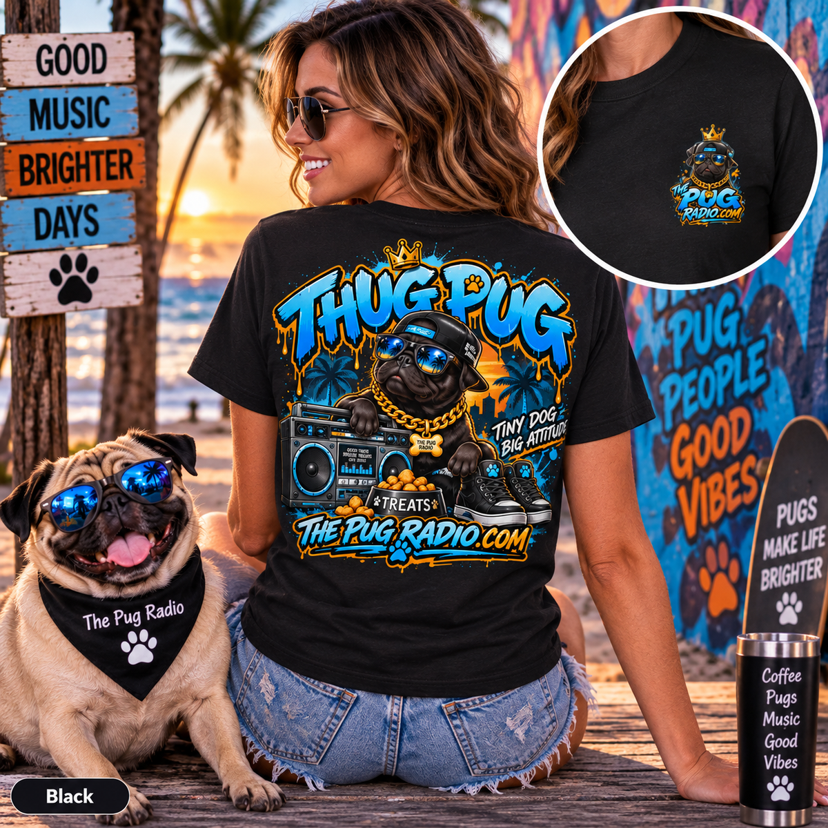 The Thug Pug T-Shirt — Tiny Dog, Big Attitude | The Pug Radio