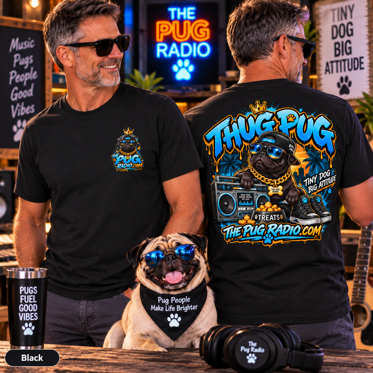 The Thug Pug T-Shirt — Tiny Dog, Big Attitude | The Pug Radio