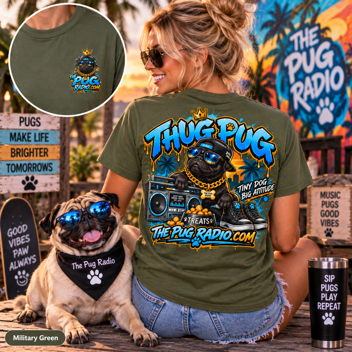 The Thug Pug T-Shirt — Tiny Dog, Big Attitude | The Pug Radio
