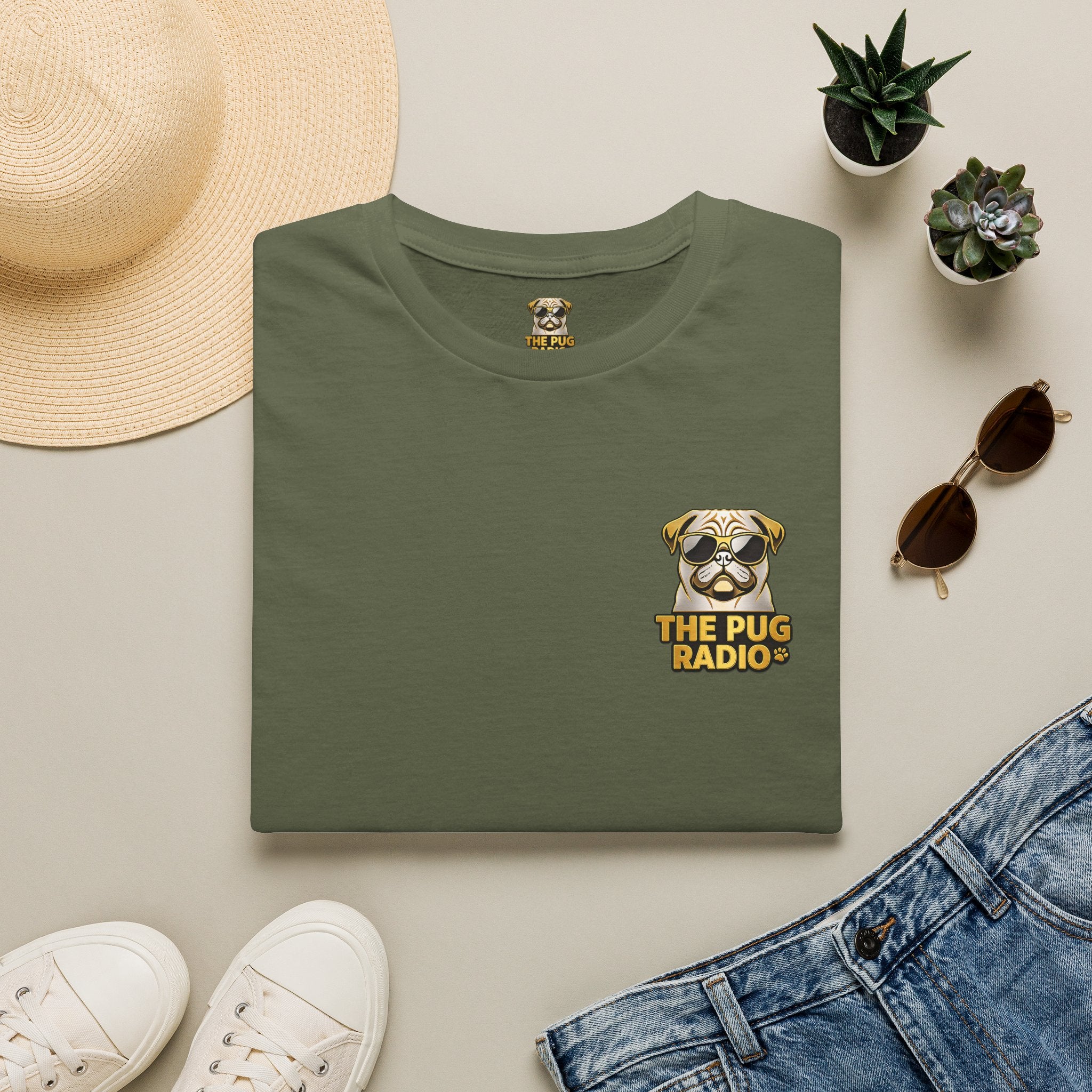 Island Pug State of Mind | Tropical Pug Beach T-Shirt for Dog Lovers