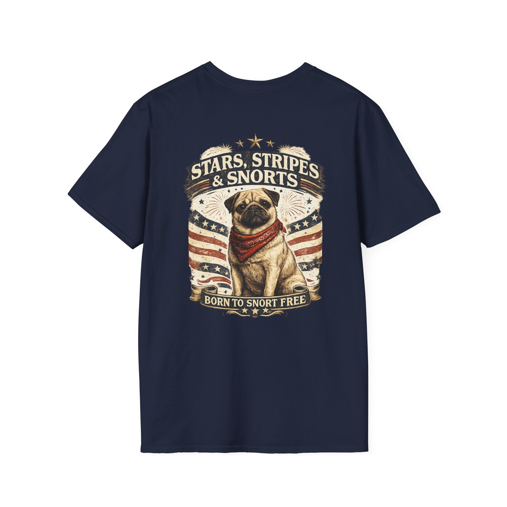 Stars, Stripes & Snorts Pug T-Shirt | Patriotic Dog Tee