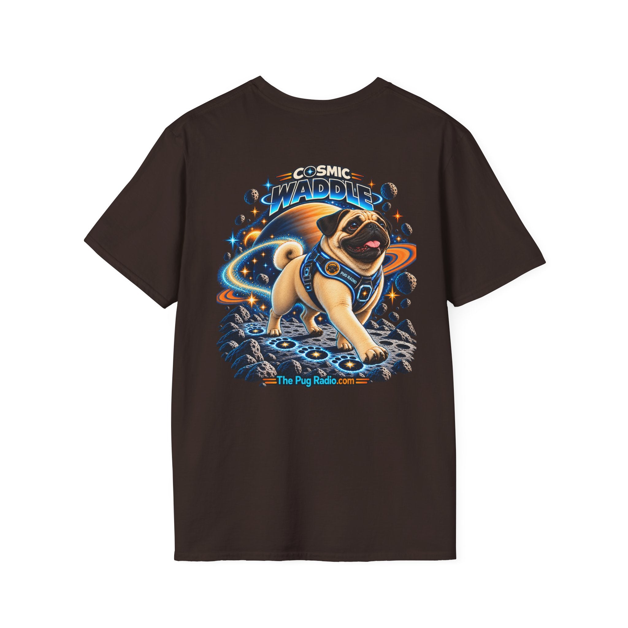Cosmic Waddle | Astronaut Pug Space Adventure T-Shirt 🐾🚀