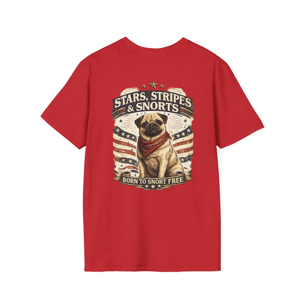 Stars, Stripes & Snorts Pug T-Shirt | Patriotic Dog Tee