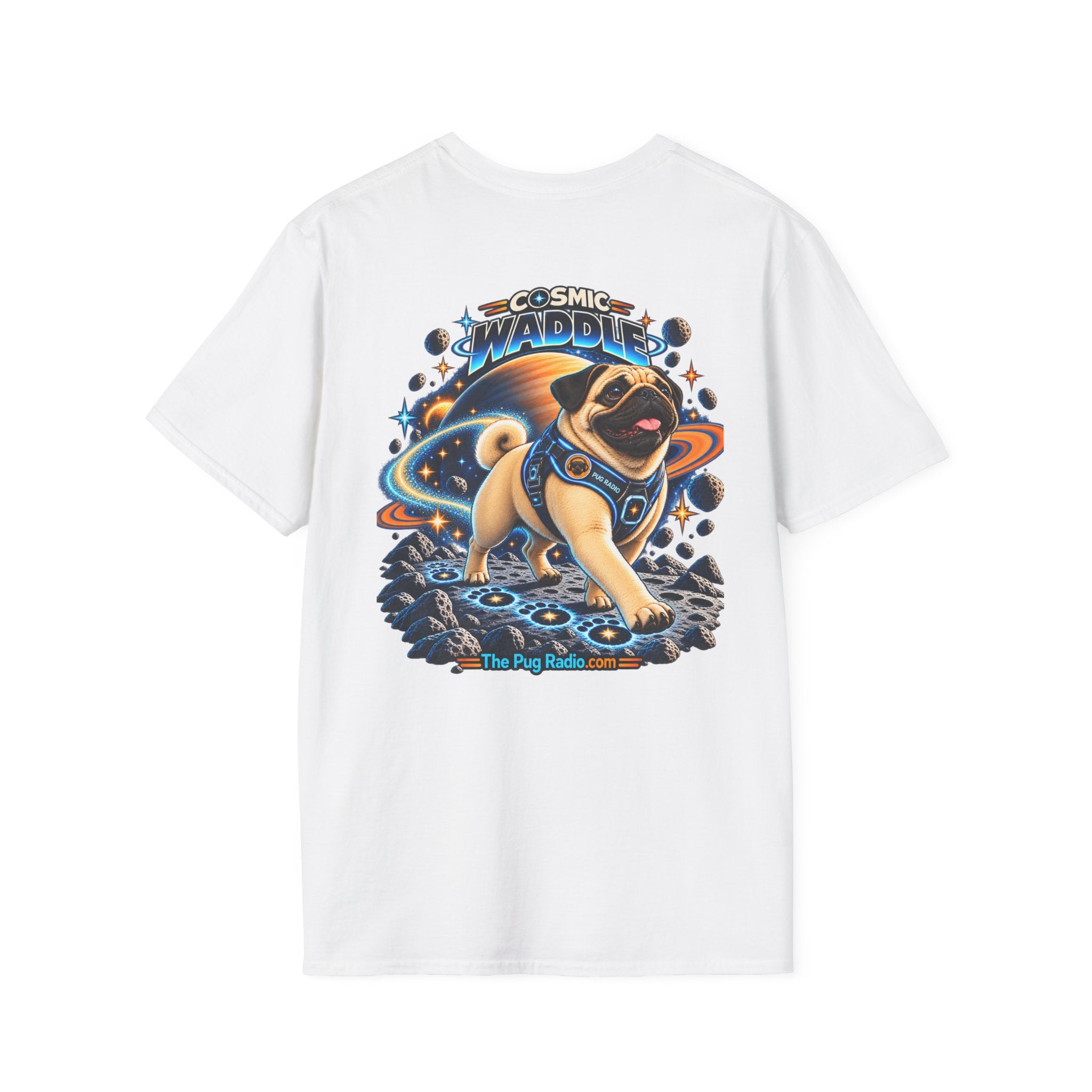 Cosmic Waddle | Astronaut Pug Space Adventure T-Shirt 🐾🚀
